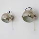 Pair of tilting eyeball chrome wall lights. Diameter 20cm - 7.87"