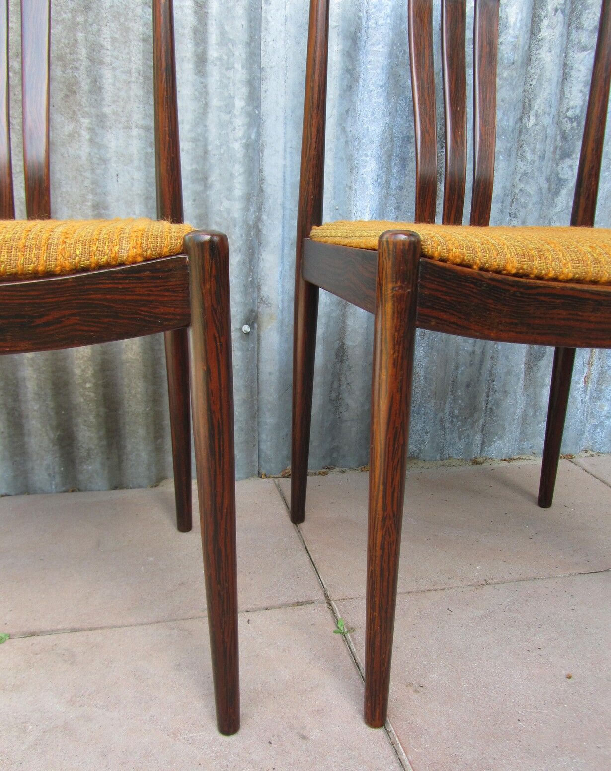 Danish Modern Slat Back Dining Chairs in Rosewood, Set of 2