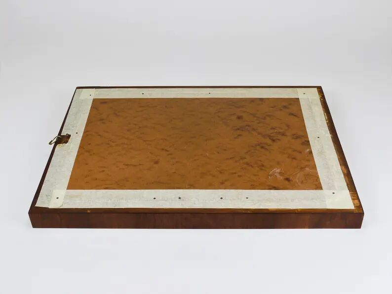 Square Biedermeier Antique 19th Century Walnut Wall Mirror, Vienna, 1850s