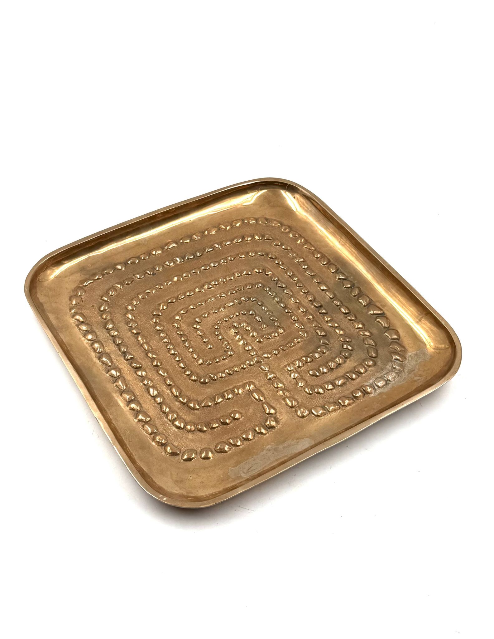 Modern solid brass tray / vide poche, Atelier Ventrella Italy 1980s