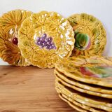 Set of 10 earthenware dessert plates