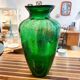 Green glass vase 30 x 17 cm