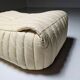 Cream leather ottoman/pouf by Annie Hieronimus for Cinna, 1970.