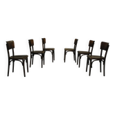 Chaises de bar Thonet H-48, années 1930, ensemble de 6