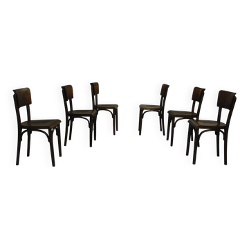 Pub Chairs from Thonet H-48, 1930s, Set of 6