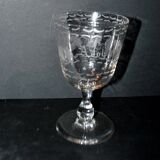 Antique souvenir glass tumbler engraved with the name Adolphe