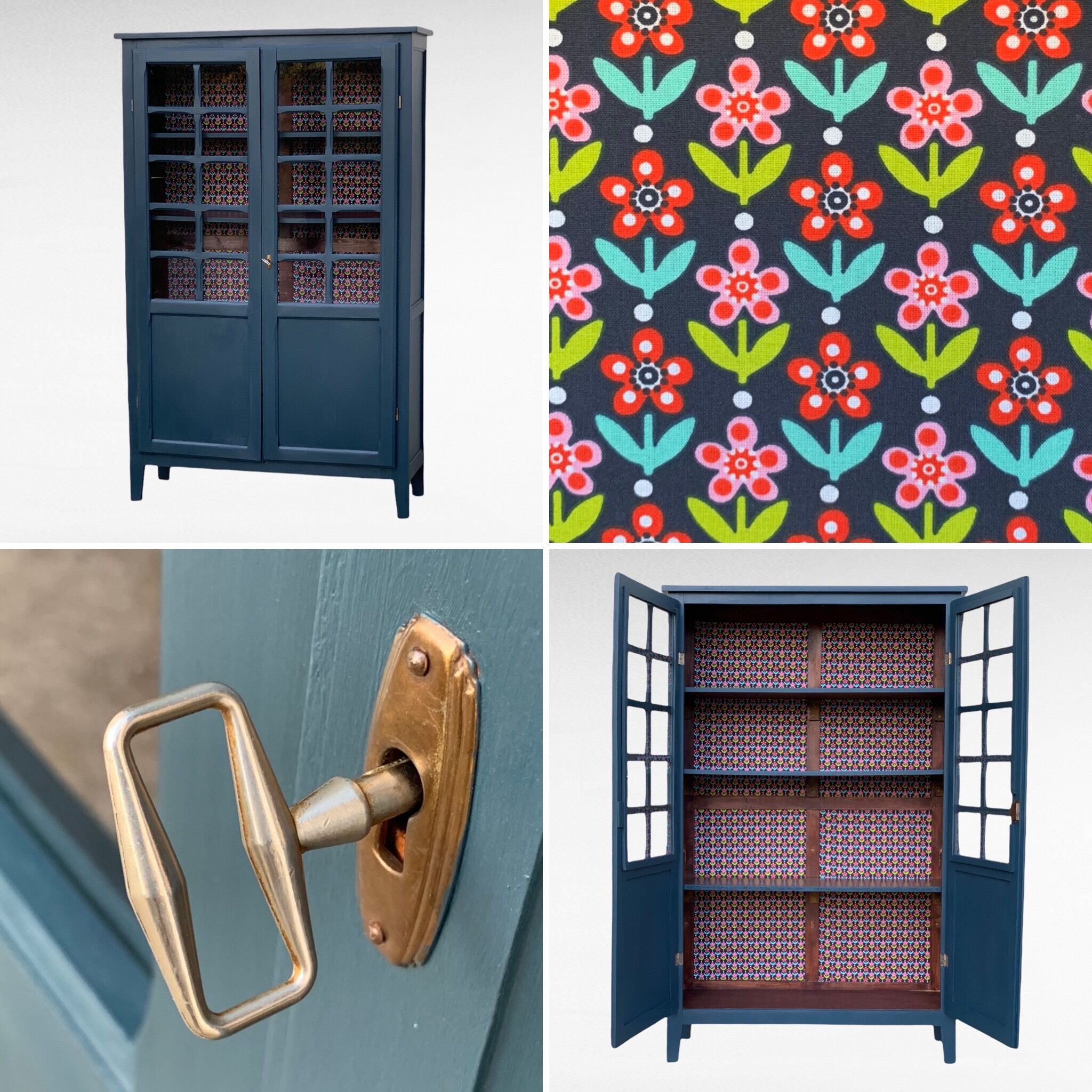 Parisian glass wardrobe vintage 1950