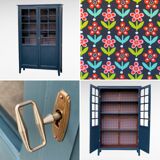 Parisian glass wardrobe vintage 1950