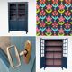 Parisian glass wardrobe vintage 1950