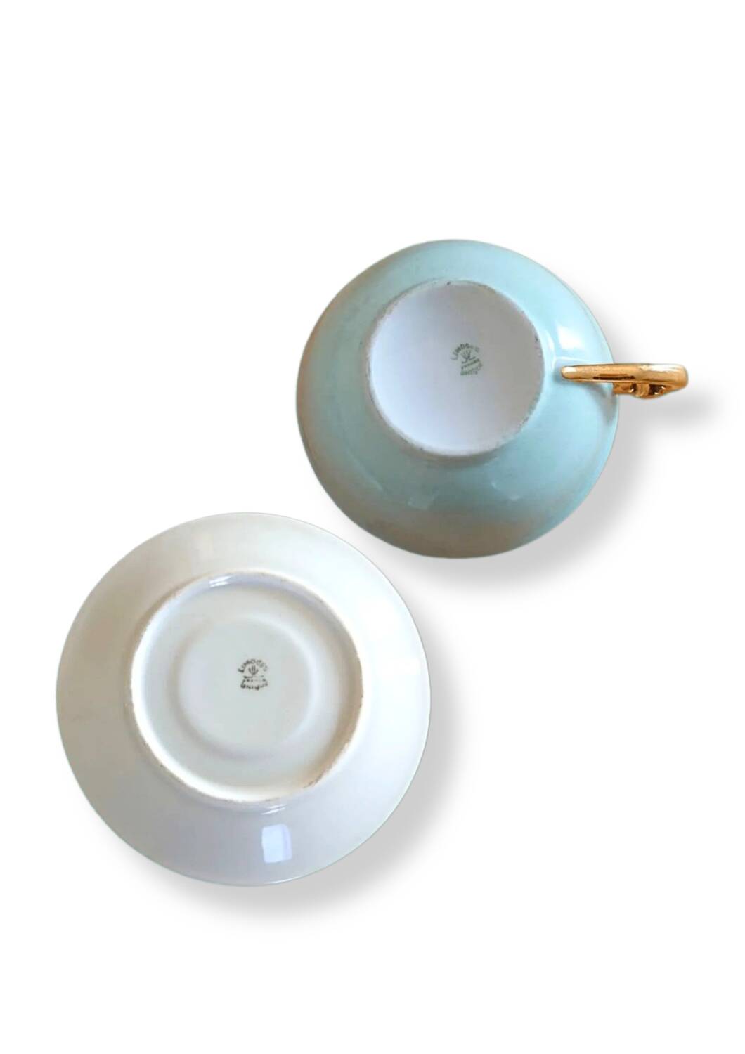 Limoges France Tasse et soucoupe uniques dans la boîte d'origine