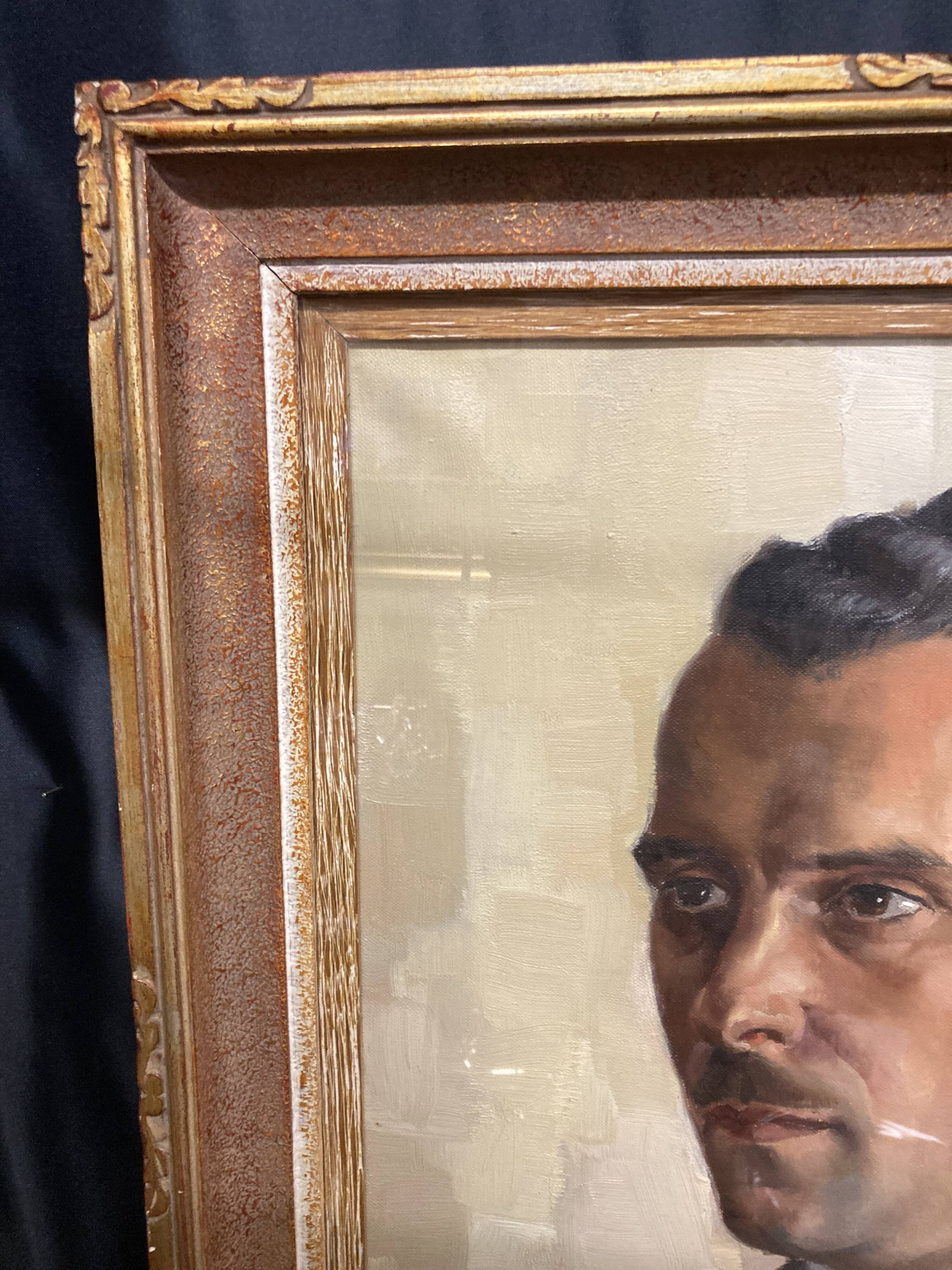 Aimé VAN BELLEGHEM (1922-1996), Portrait of René Brondel, oil on canvas