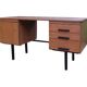 Modernist desk with double drawers in formica and metal, 1960.