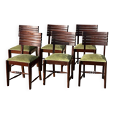 6 numbered French Art Deco chairs, 1940