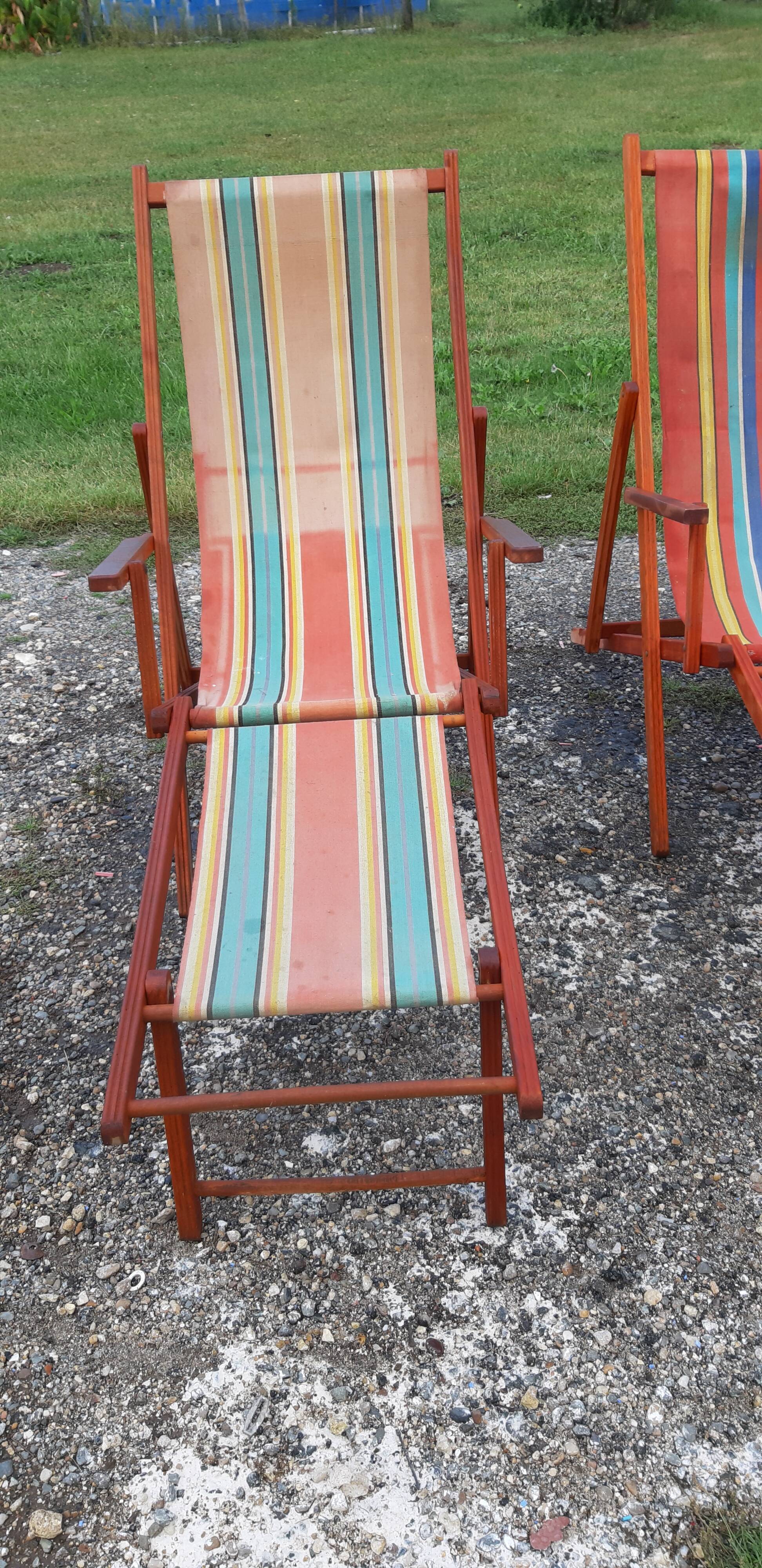 Pair of vintage long chairs