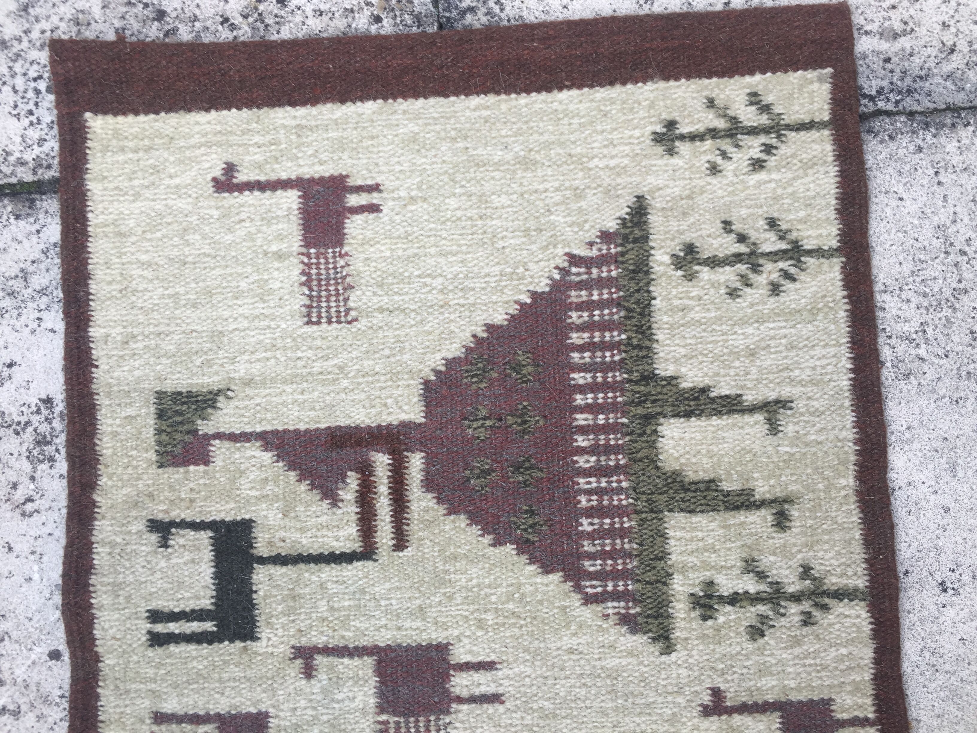 Swedish flat weave rug 1950