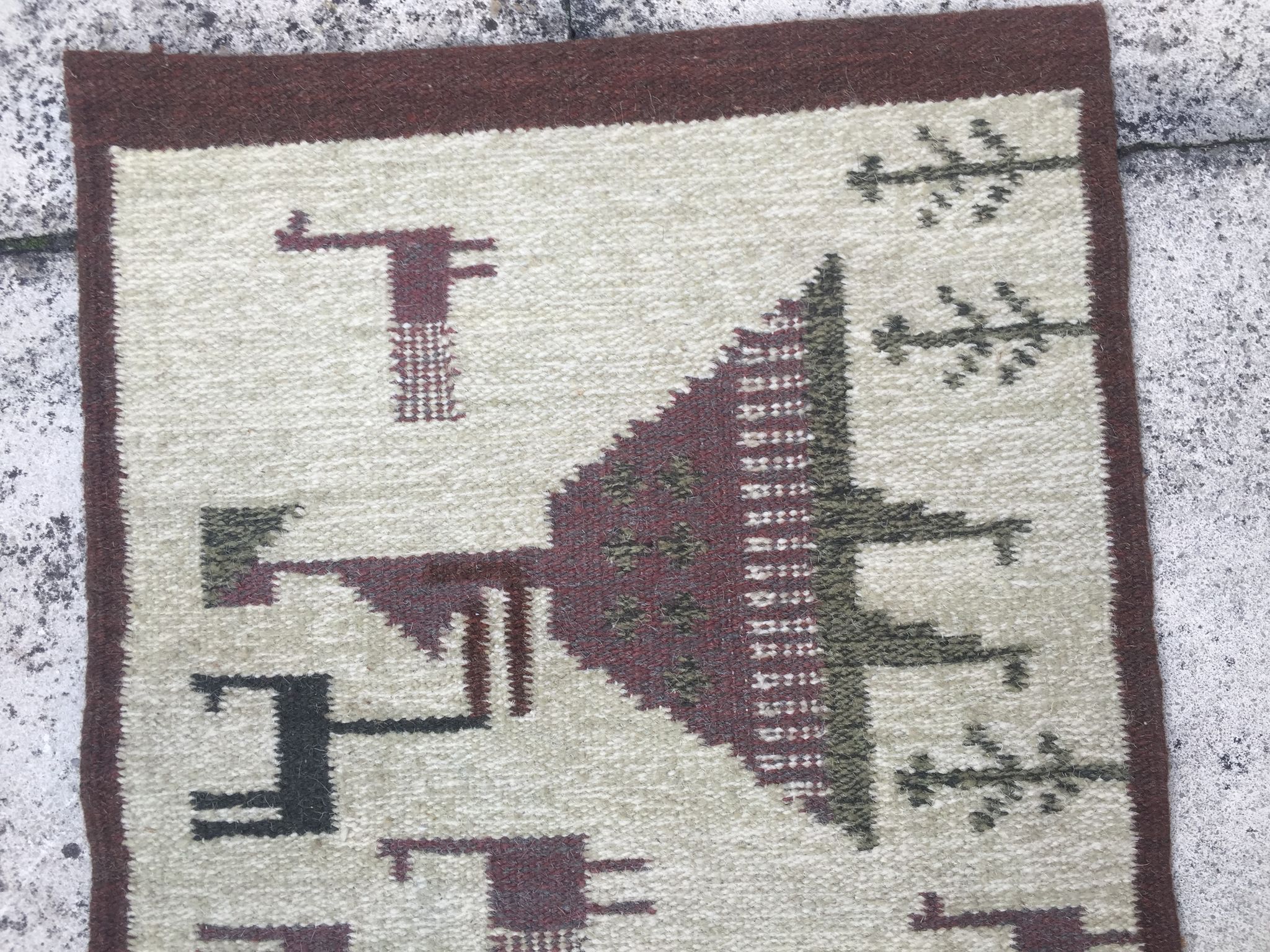 Swedish flat weave rug 1950