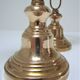 Pair of brass and three-pointed stone candelabra candle holders early twentieth century