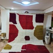 Tapis Beni Ouarain Abstrait Multicolore - Laine Fait Main - Design Unique