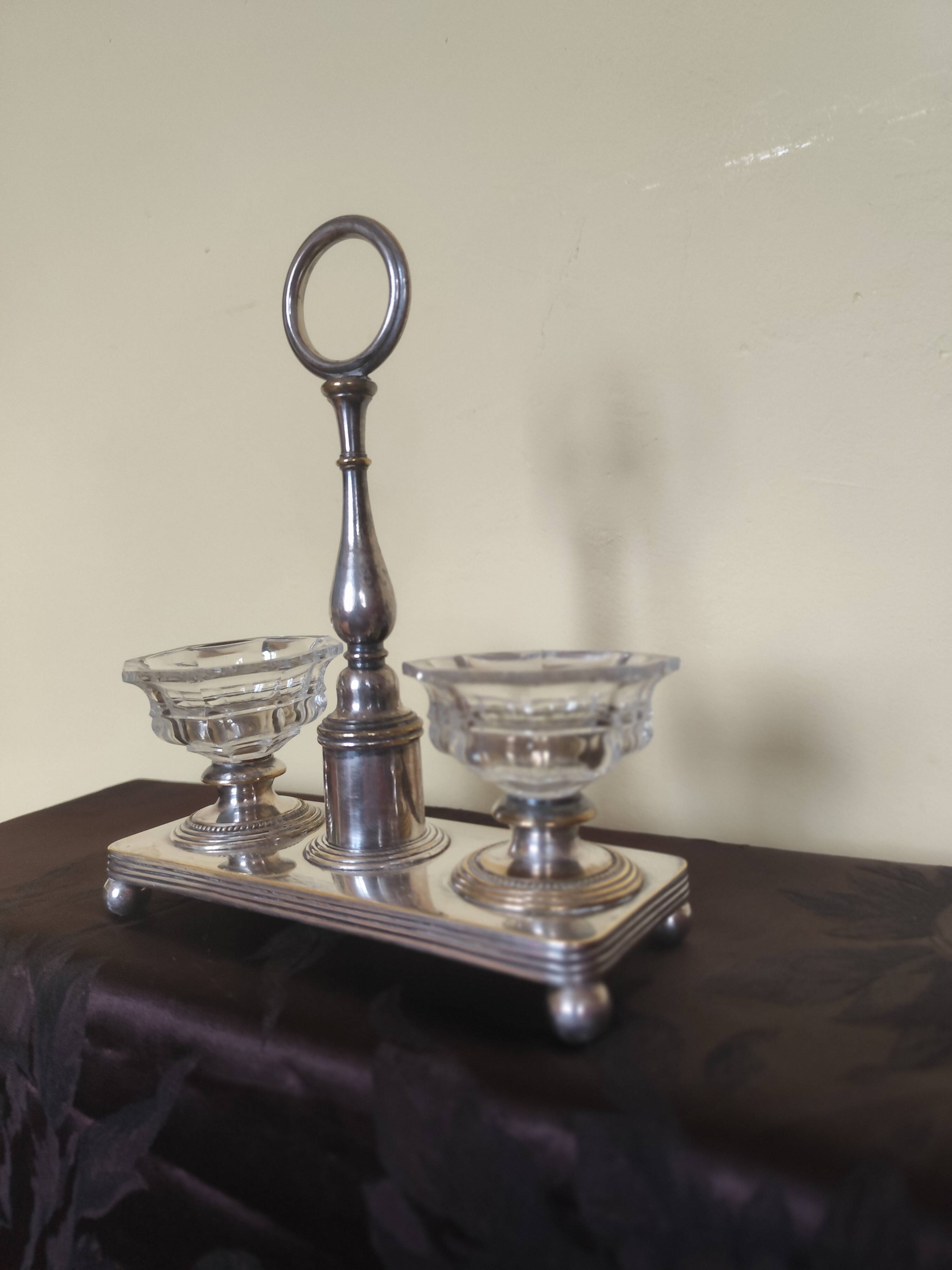 crystal and silver-plated metal salt and pepper shaker Christofle