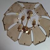 Golden glass chandelier for living room or dining room