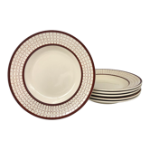 6 assiettes creuses faïencerie « longchamp – france », modèle colmar
