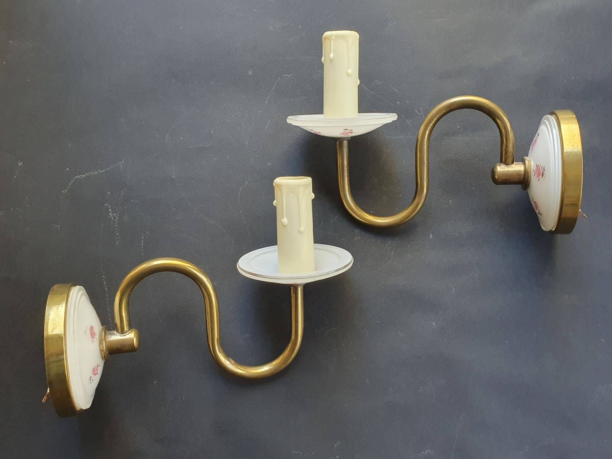 Pair of vintage wall candle holders