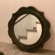 Old khaki green velvet mirror