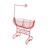 Baby cradle in red wrought iron