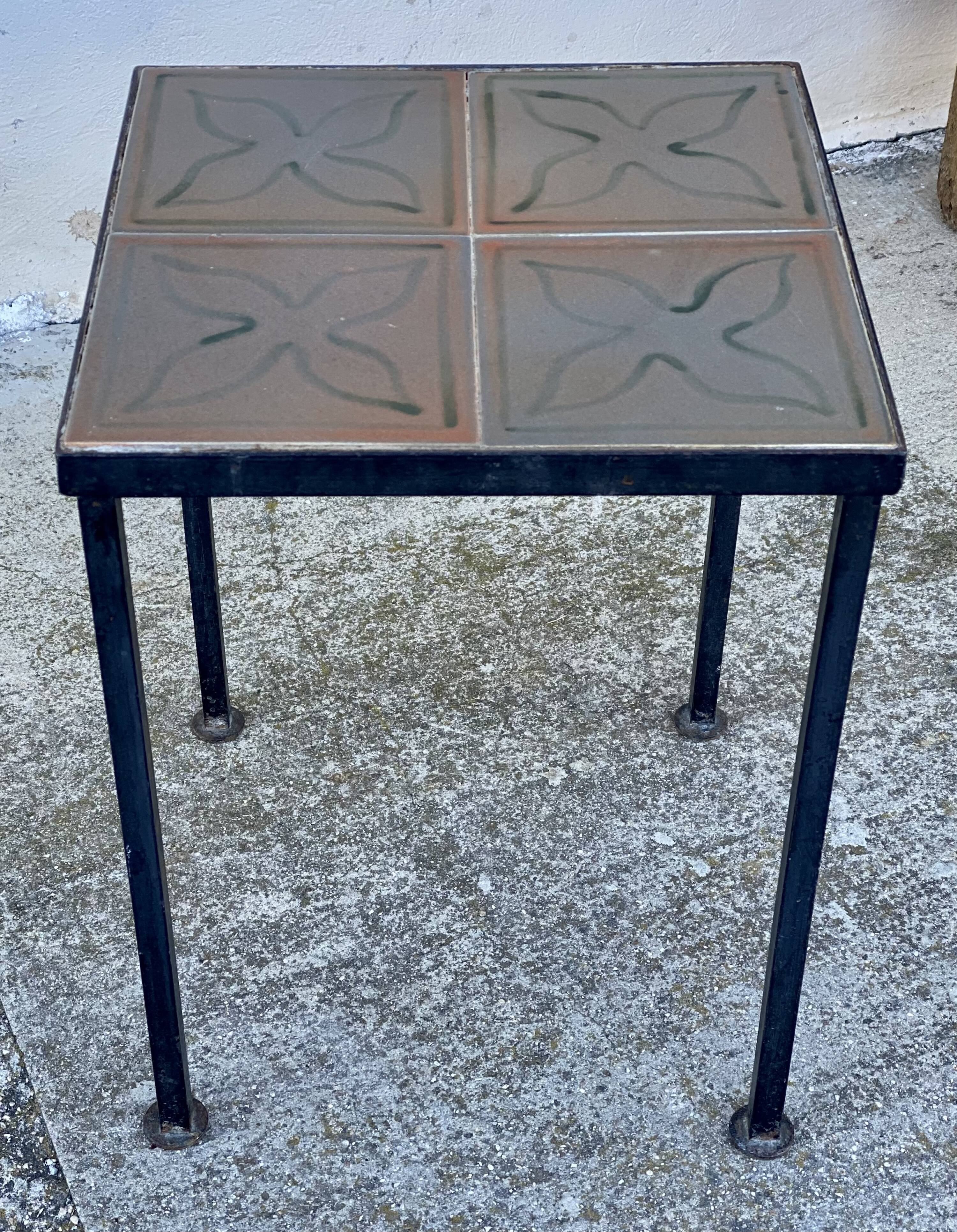 Small vintage 1950s ceramic side table.