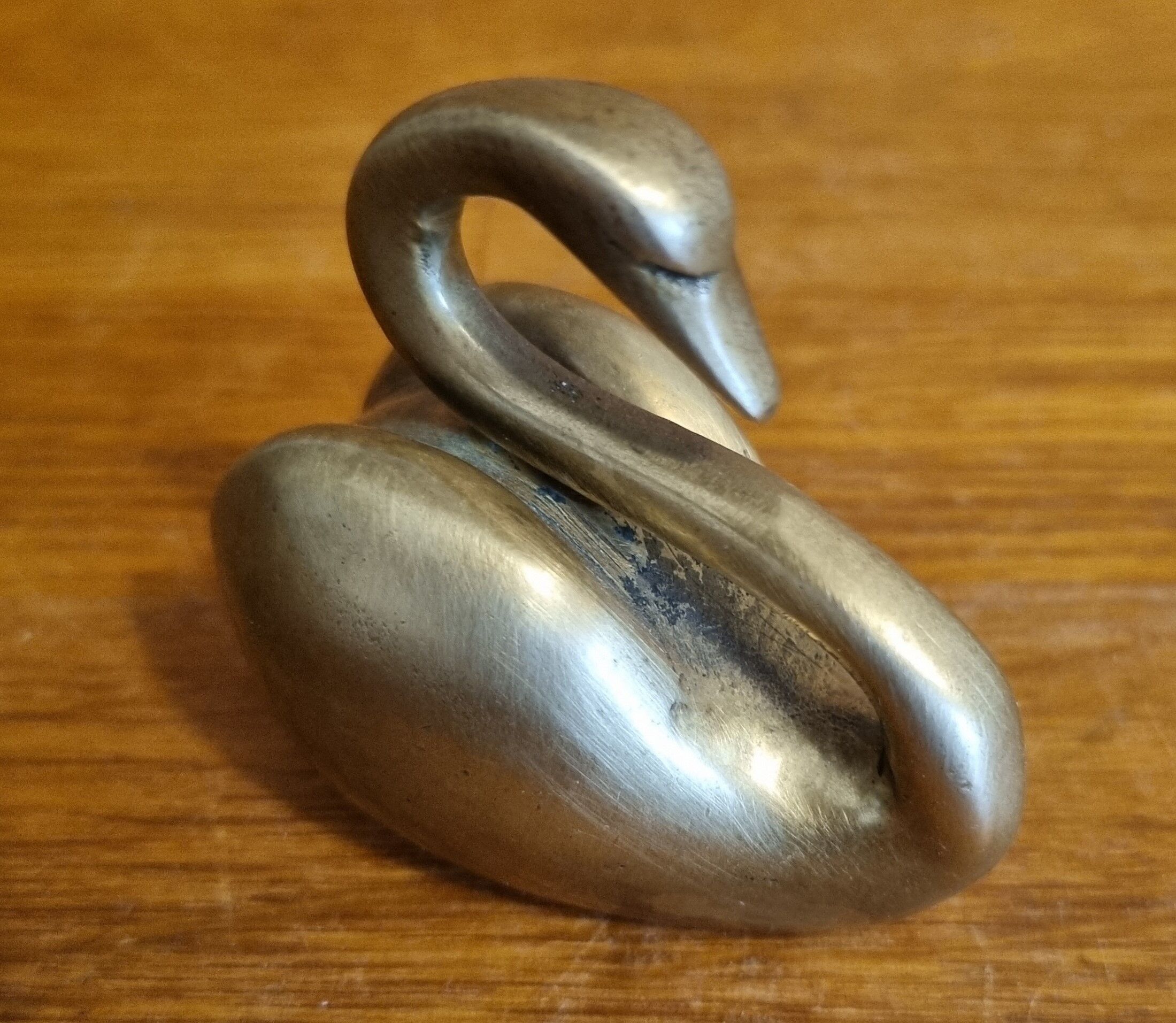 Vintage brass swan