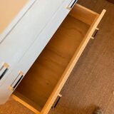 Vintage white chest of drawers with compass feet