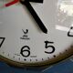 Vintage formica clock rectangular silent wall clock "Jaz golden blue"