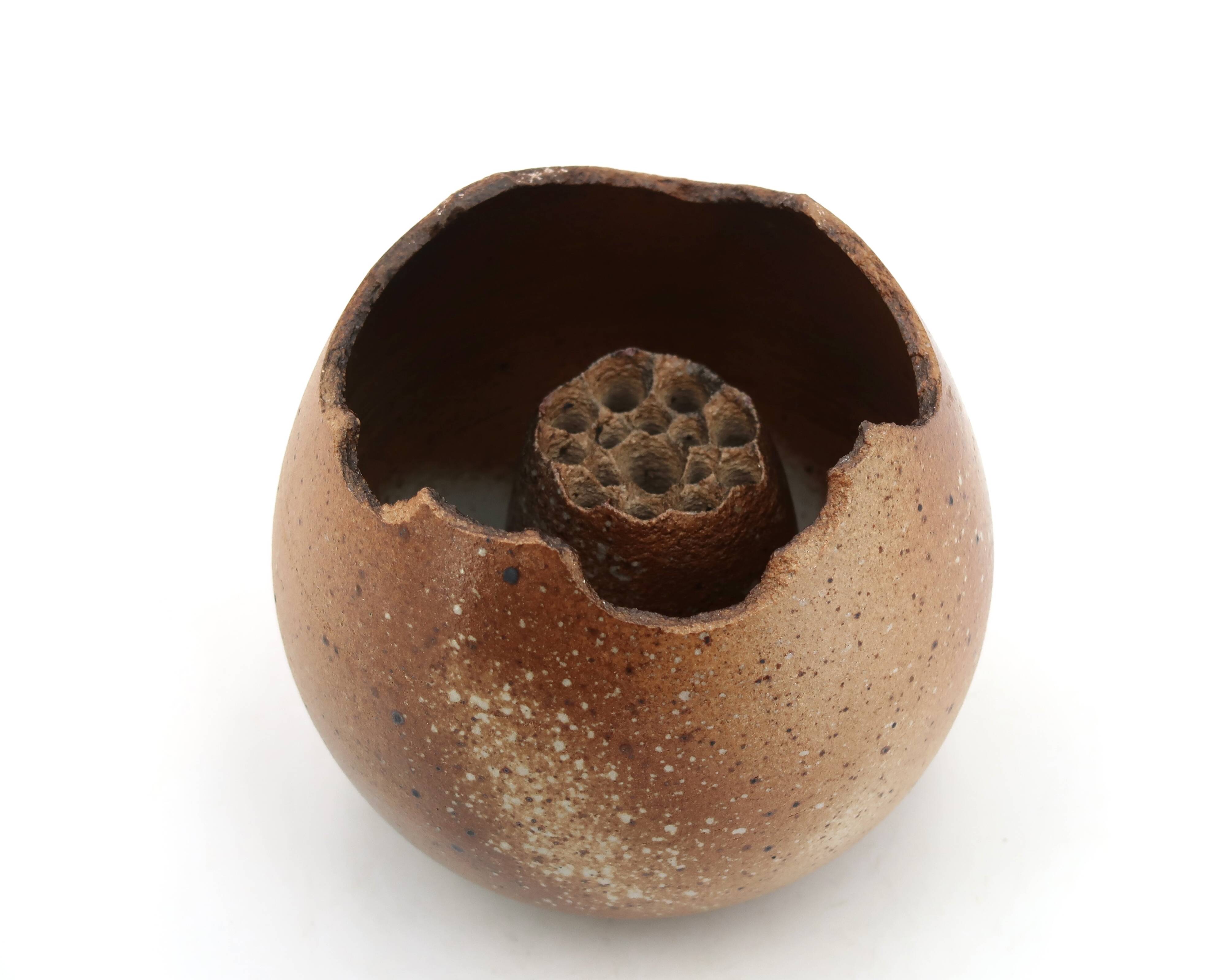 Flower vase signed in stoneware, 1960s.