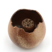 Vase pique fleurs signé en céramique grès, années 60