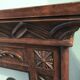 Art deco fireplace in carved solid teak and wrought iron, 1920