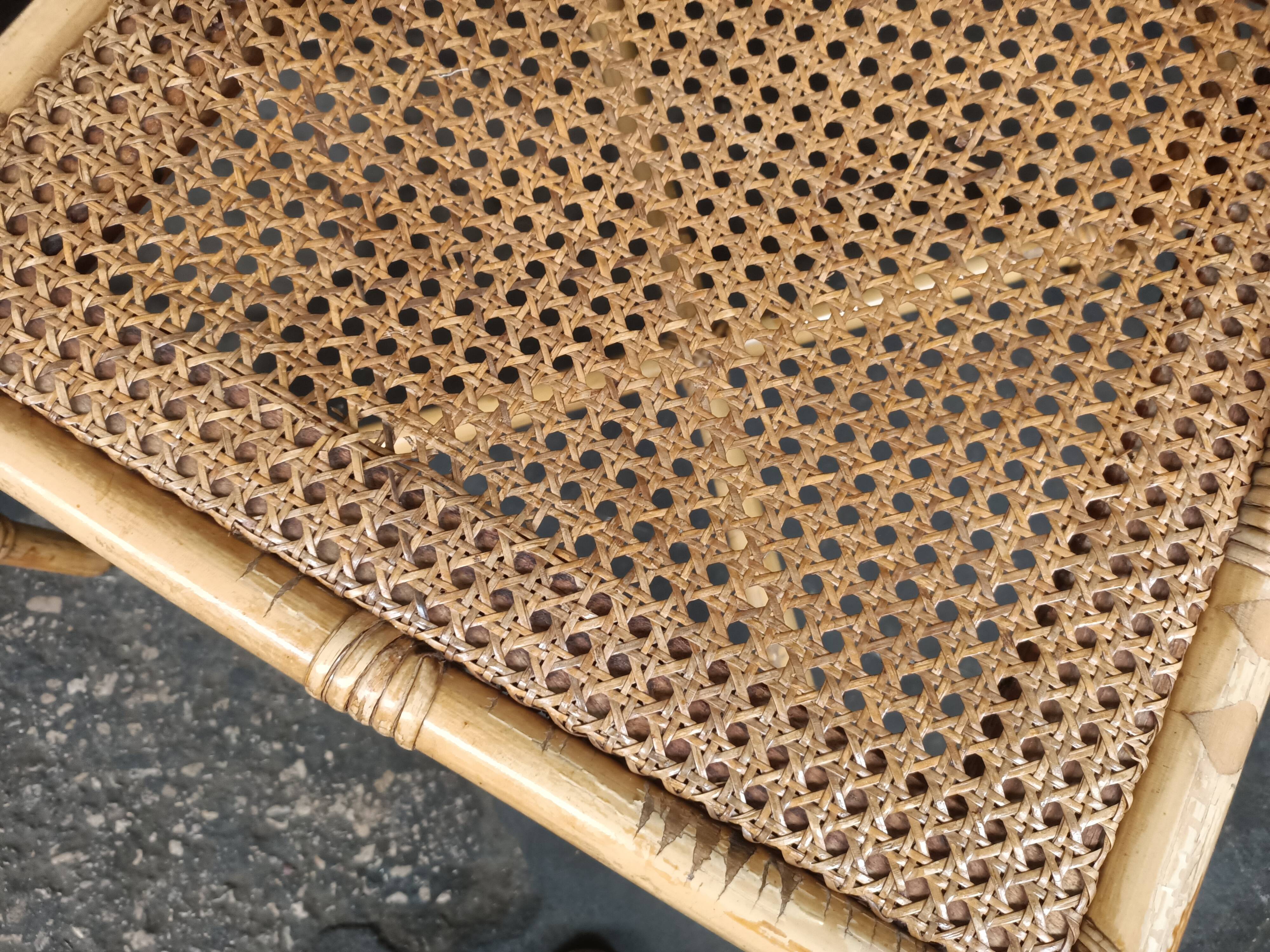 Pair of rattan chairs Italian work