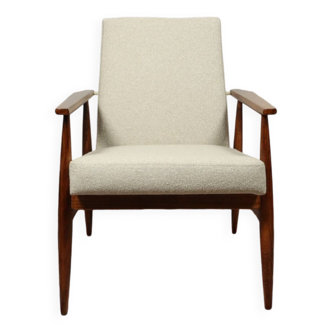 Vintage armchair Bouclè Beige lounge chair Mid Century Modern