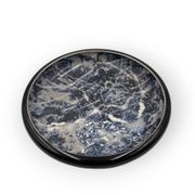 Alvino Bagni, centre de table / vide poche en céramique marbrée noire, ca. 1970