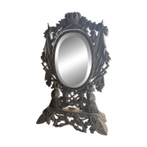 Table mirror in cast iron