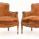 Paire de fauteuils bergère de style Louis XV