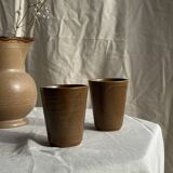 Set of 10 small stoneware mugs from Digoin.