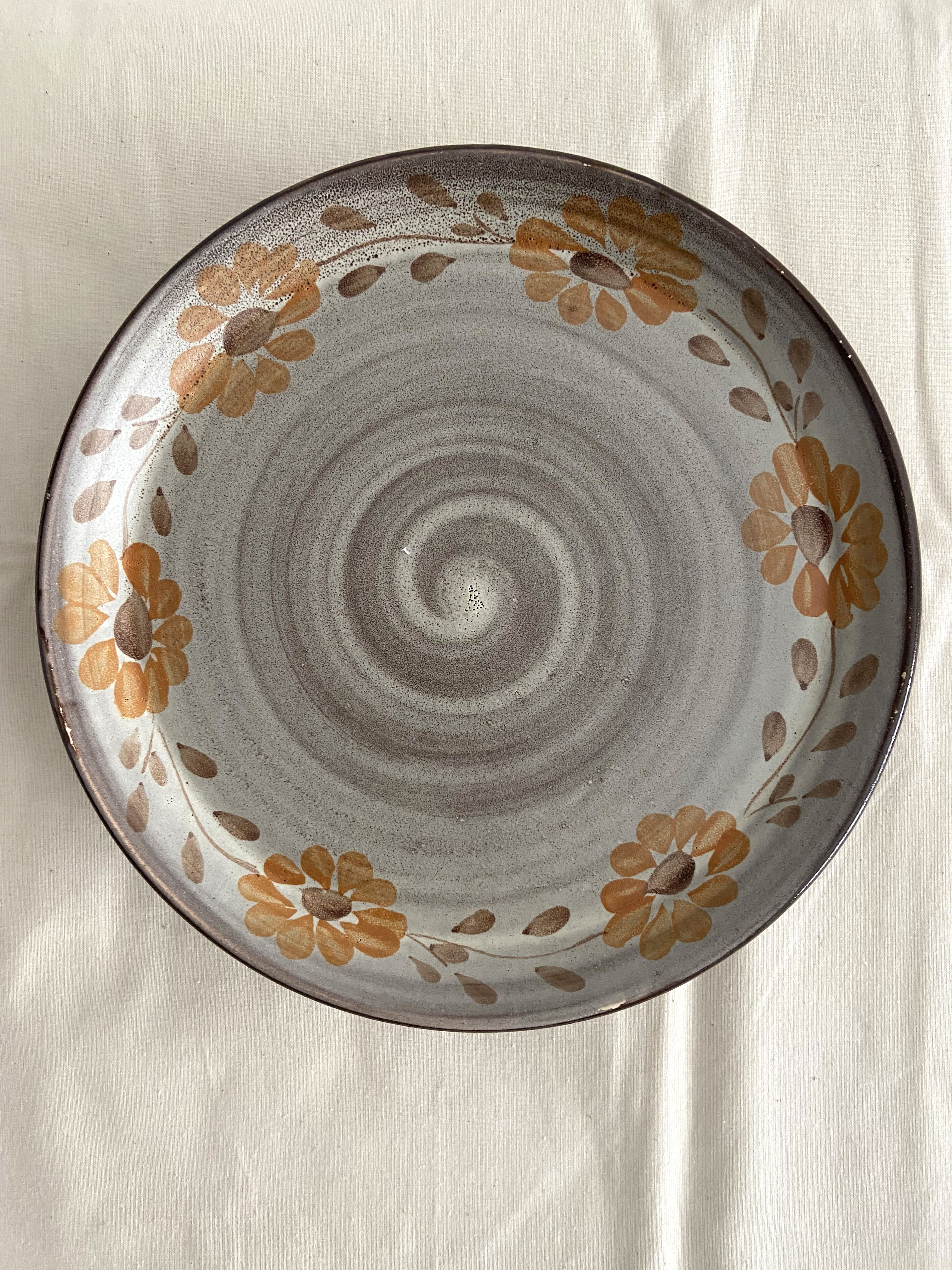 Set of 6 painted sandstone plates