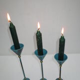 Set of three scandinavian candlesticks
