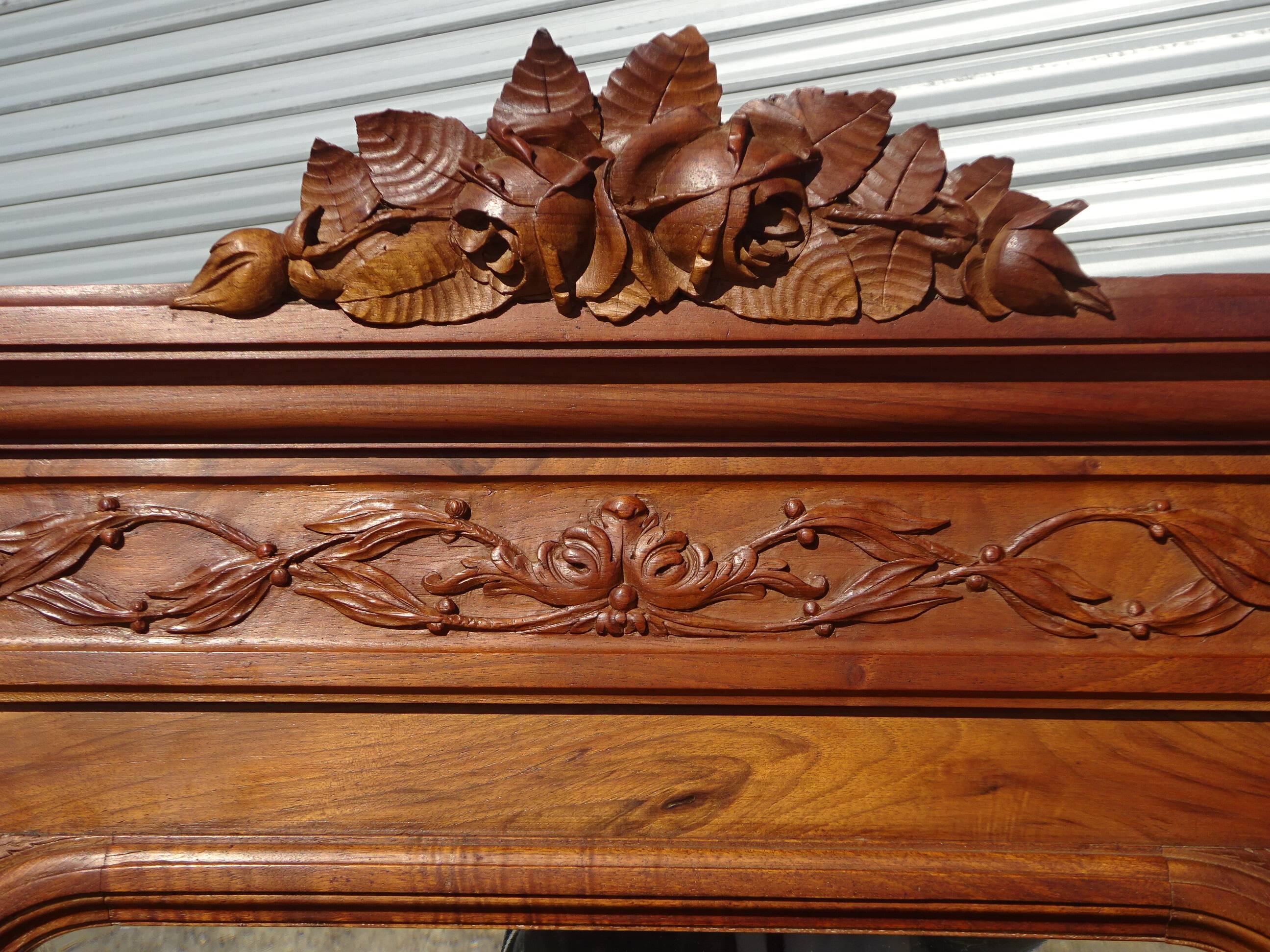 Antique walnut dressing table, Louis XVI style