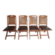 Set of 4 wood and leather chairs