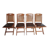 Lot de 4 chaises bois et cuir