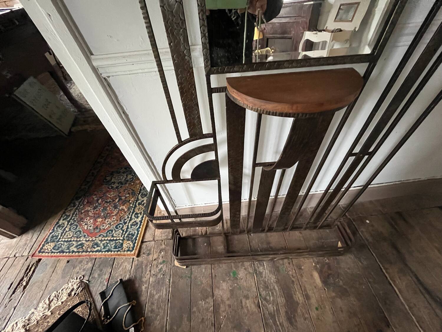 Wrought iron coat rack for the entrance