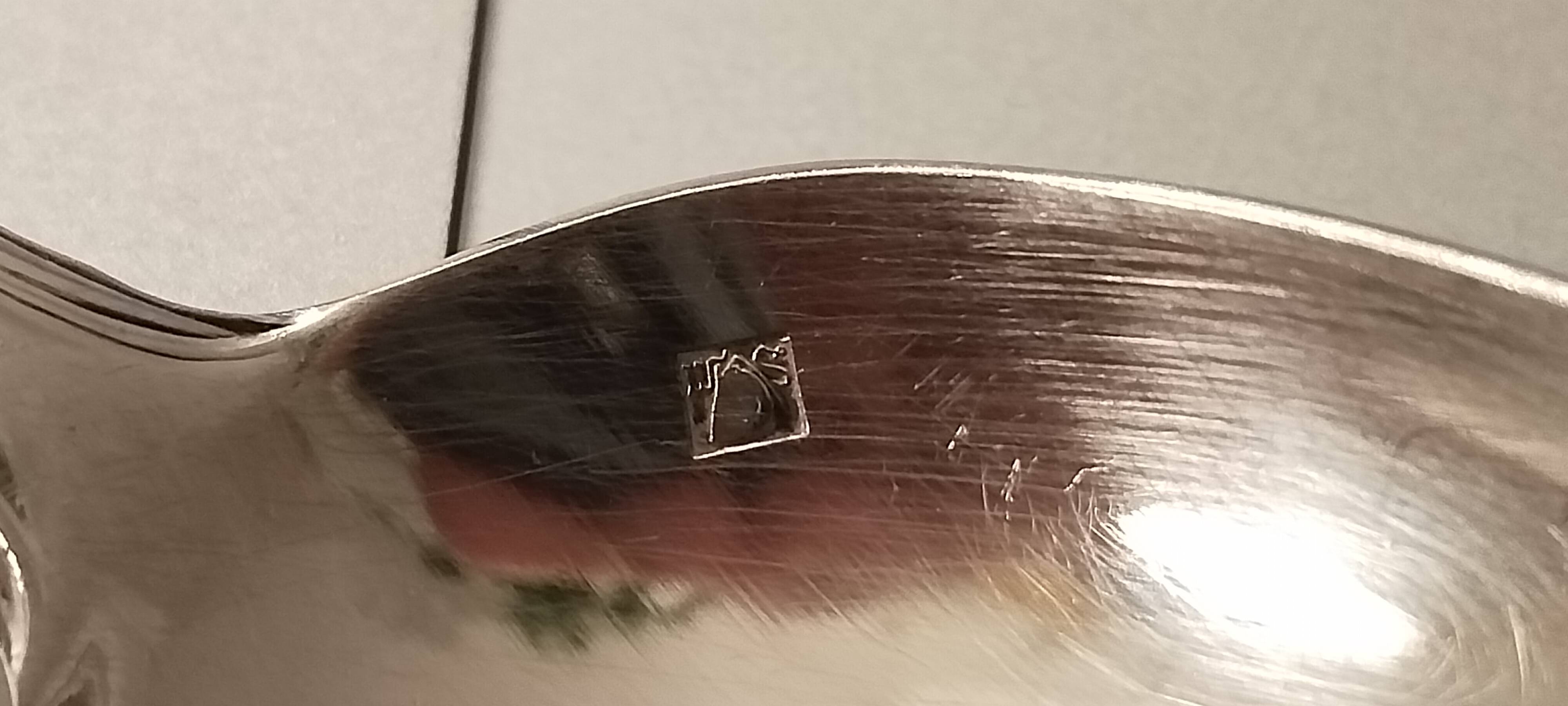 Dessert spoons, silver teaspoons