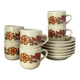 6 Weidmann Italian porcelain cups and saucers with floral design