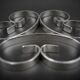Pair Flat bottom BB vintage stainless steel